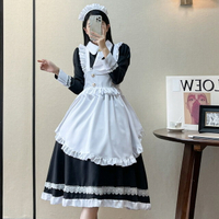 日系制服可愛連衣裙傳統女傭長裙短袖女仆裝偽娘英國管家cosplay