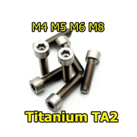 10pcs Titanium Bolt Column Head Hexagon Socket Screw GR2 M4 M5 M6 M8 x 6 8 10 12 14 15 16 18 20 25 30 35 40 45 50 60 70 80mm