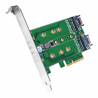 Digifusion 伽利略 M2PE1S2 PCI-E 4X M.2(NVMe)1埠+(NGFF)2埠 SSD 轉接卡