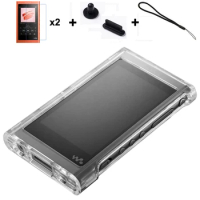 Transparent Crystal Front and Back Case Cover, Dust Plug, Sony Walkman, NW-A55HN, A56HN, A57HN, A50, A55, A56, A57