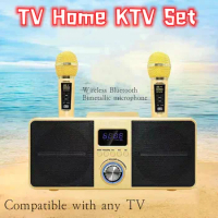 SD-309 Portable 2-in-1 Dual Microphone Singing Bluetooth Speaker Wireless Karaoke Stereo Subwoofer Outdoor 30W SDRD Speaker Set