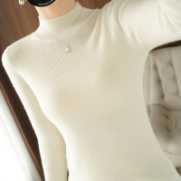 羊毛衫針織毛衣-半高領純色修身內搭女上衣7色74dn26【獨家進口】【米蘭精品】
