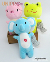 【UNIPRO】可愛 動物 玩偶 大象 青蛙 小豬 寵物玩具 狗 玩具 叭噗 吊飾 6吋 娃娃
