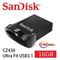 SanDisk 晟碟 16GB Ultra Fit USB3.1 隨身碟 原廠平輸 (原廠5年保固 130MB/s)