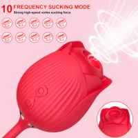 Rose Sucking Vibrator for Women Dildo Thrusting Vibrating Clit Sucker Nipple Clitoris Stimulation Female Sex Toys for Adults