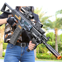 電動連發軟彈槍M416自動突擊步槍USB充電兒童仿真玩具槍吃雞裝備