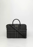 BURBERRY Charcoal Check And Leather 公事包