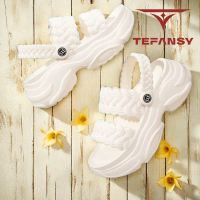 TEFANSY Sandal Wedges Wanita Kekinian Sol Tebal Sandal Wanita Ekstra Tebal EVA Sandal Keluarga Ukura