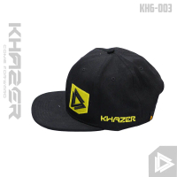 KHAZER TOPI SNAPBACK RACING BLACK YELLOW EMBOSS FULL BORDIR KEKINIAN UNISEX / Topi Snapback Pria Pre
