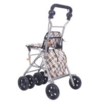 Portable Lightweight 4KG Elderly Shopping Carts Folding Wagon, Seniors Wheelchair Roller Walker