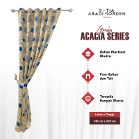 Gorden Blackout Bludru Polkadot Acacia Series Gordeng 12 Lubang Jahitan Rapi Jendela Minimalis Pintu