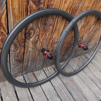 Carbon Wheelset 700c 25mm Tubeless Hookless Road Rim Carbon Road Bike Wheels DT240 Straightpull CL 12mm Thru Axle Disc Wheelset