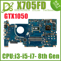 KEFU X705FD Mainboard For Asus Vivobook Pro 17 X705 N705FD Laptop Motherboard With i3-8145U i5-8265U i7-8565U GTX1050-2G/4G DDR4