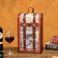 高檔紅酒盒 單雙支葡萄酒禮盒 封酒盒 婚禮手提包裝盒 木禮品盒 空盒 子 全館免運