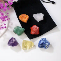 7 Color Natural Crystal Chakras Healing Amethyst Geode Crushed Stone Irregular Polishing Particles Energy Stone Set Home Decor