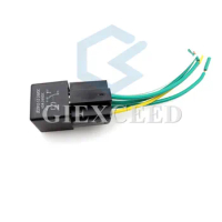 High-quality black 12V-48V 40A 4pin 1NO Automotive relay Car Auto Relay and socket with wire