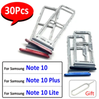 30Pcs，NEW Phone SIM Chip Card Slot Tray Holder Part For Samsung Note 10 Plus / Note 10 Lite Replacement Parts