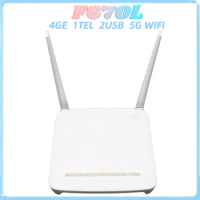 3pcs F670L 5G XPON ONU 673av9 GPON/EPON ONT Router second hand 4GE+1TEL+2USB Dual Band 5G Wifi Without Power