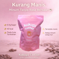 Kukupi Coffee 3-dalam-1 Kurang Gula | Kopi Kurang Manis | Monk Fruit | 43 kcal | Tiada Gula Tambahan