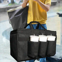 Insulated Food Delivery Bag Cup Holder Personal Travel Professional