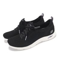 【SKECHERS】休閒鞋 Arch Fit Refine-Freesia 女鞋 黑 紫 輕量 避震 健走鞋(104542-BKPR)