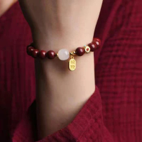 Feng Shui Wealth Bracelets For Woman - Natural Cinnabar Bracelet For Woman Protection Bring Luck Prosperity Attract Money