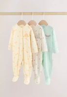 NEXT 3 Pack Baby Sleepsuits