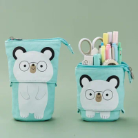 Angoo Cartoon Drawing Pen Bag Pencil Case Dual-side Open Multi