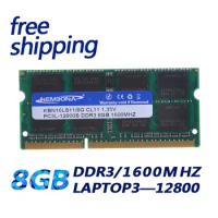 KEMBONA 1600Mzh DDR3L DDR3 8GB PC3L-12800S 1.35V So-DIMM 204Pins Memory Module Ram Memoria for Laptop Computer Lifetime Warranty
