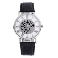 Fashion Men's Business Hollow Quartz Wristwatches Mechanical Watch Manual Winding Automatic Wrist Watch For Men Saat Erkek
