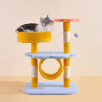 Cat Tree House Condo with hammock Cat Tower Cat Scratching Climb Tree Scratcher Post Pads Scratching Frame Jumping Platform