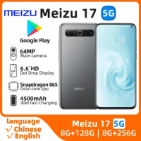 Meizu 17 8GB RAM 128GB 256GB ROM Cellphone 5G Smartphone Octa Core Snapdragon 865 4500mAh 30W Fast Charing used phone