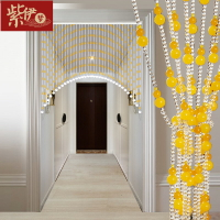 黃色天然水晶珠簾黃玉髓葫蘆門簾隔斷簾子客廳裝飾家用玉石免打孔