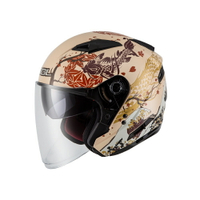 【SOL Helmets】SO-7E開放式安全帽 (浮世繪_消光米白/紅) ｜ SOL安全帽官方商城
