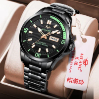 AILANG New Men Clock Casual Fashion Stainless Steel Mechanical Watch Weekly Calendar Display Luminous Waterproof Reloj Hombre