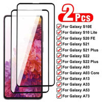 2Pcs 11D Tempered Glass For Samsung Galaxy S20 FE S21 S22 Plus S10 Lite S10E Screen Protector A03 Core A13 A33 A53 A73 Glas Film
