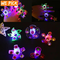 10PCS/SET New Creative Luminous Gyro fidget Ring Flash Gyro Toys Antistress Children spinner Birthday Gift Glow in the Dark Toy