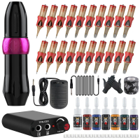 Cross-Border Bullet Tattoo Machine Set Motor Machine Tattoo Pen Full Set Rotary Tattoo All-in-One Ma