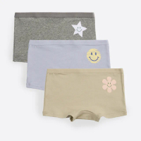 【Anden Hud】160女童三入組_ 抗菌系列．緊帶平口內褲(Big Smile)