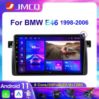 JMCQ 2Din 4G Android 11 Car Radio Multimedia Video Player For BMW E46 M3 318/320/325/330/335 1998-2006 Navigation GPS Carplay