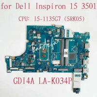 LA-K034P Mainboard For Dell Inspiron 15 3501 Laptop Motherboard CPU:I5-1135G7 DDR4 CN-0XGX0C 0XGX0C XGX0C CN-0GGCMJ 0GGCMJ GGCMJ
