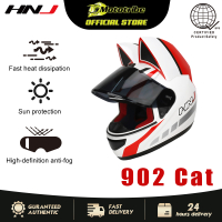 HNJ 902 Cat Full face Motorcycle Helmet Smoke Visor Mototribe Helmet for men and women