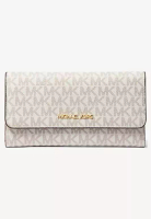 MICHAEL KORS Michael Kors Jet Set Large Logo Trifold Wallet Vanilla