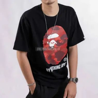 BAPE BIG APE HEAD RED BLACK TEE S
