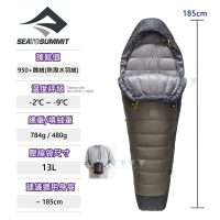 【SEA TO SUMMIT】Spark Pro -9頂級鵝絨睡袋R-灰黑(睡眠/舒適/保暖/輕巧/羽絨)