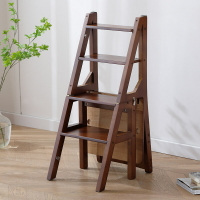 全實木家用折疊樓梯椅兩用梯凳梯子凳子木梯多功能椅橡膠木