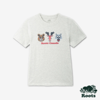 【Roots】Roots 小童- BUDDY FRIENDS短袖T恤(白麻灰)