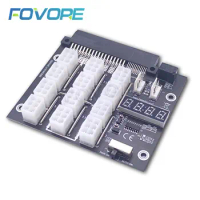 Mining Breakout Board 12Port 6Pin Power Supply Module Board with LED 4Pin Cable for Dell PSU Server 750W 1100W 1600W 2000W 2400W