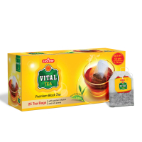 Vital Tea 25 Tea Bag Box, Organic Black Tea, Premium Hand-Picked Kenyan Loose-Leaf Tea, Naturally An