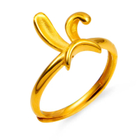 【GJS 金敬順】黃金戒指兔子髮箍(金重:0.92錢/+-0.03錢)